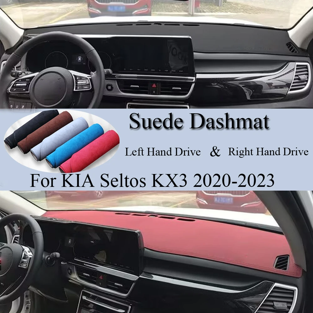 For KIA Seltos KX3 2020 2021 2022 Suede Leather Dashmat AntiSlip Dash