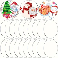 20pcs Clear Round Acrylic Christmas Ornament 3inches DIY Blank Round Acrylic Ornament Transparent Circle Discs For Christmas 1