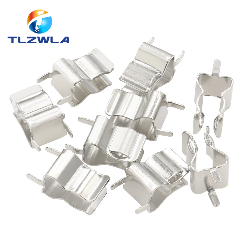 20 pz argentato clip staffa supporto per 5mm x 20mm fusibile