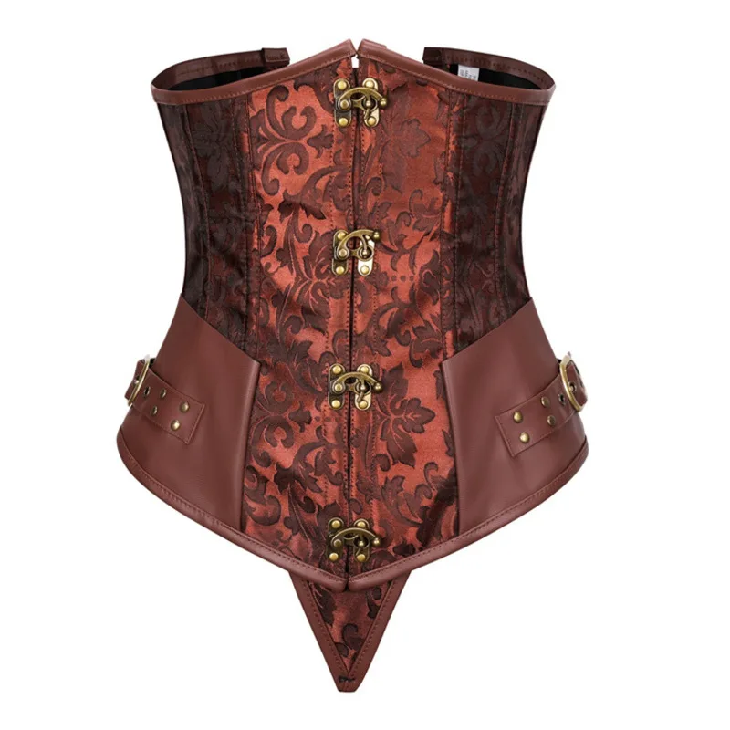 

Steampunk Brocade Steel Boned Underbust Corset Gothic Clothing for Women Corsets and Bustiers Sexy Top Gothic Clip Waist Cover