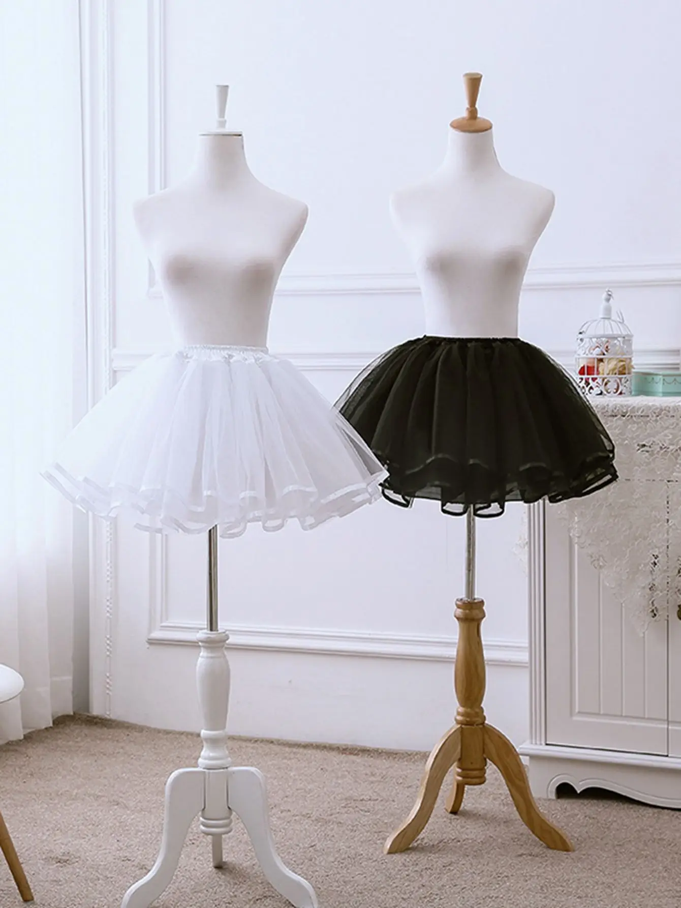 Cosplay Soft Mesh Petticoat Lolita Soft Girl Half Skirt Colorful Tutu Skirt Party Dance Skirts ribbon Petticoat Skirt Petticoat Underskirt Lolita Petticoat Tulle Tutu Skirt
