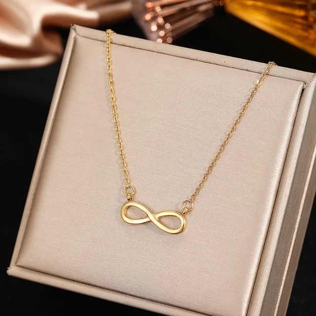 Charm Infinity Pendant Choker Necklace Femme Stainless Steel Couple Wedding Jewelry Collares Mujer Best Friend Gift Bijoux