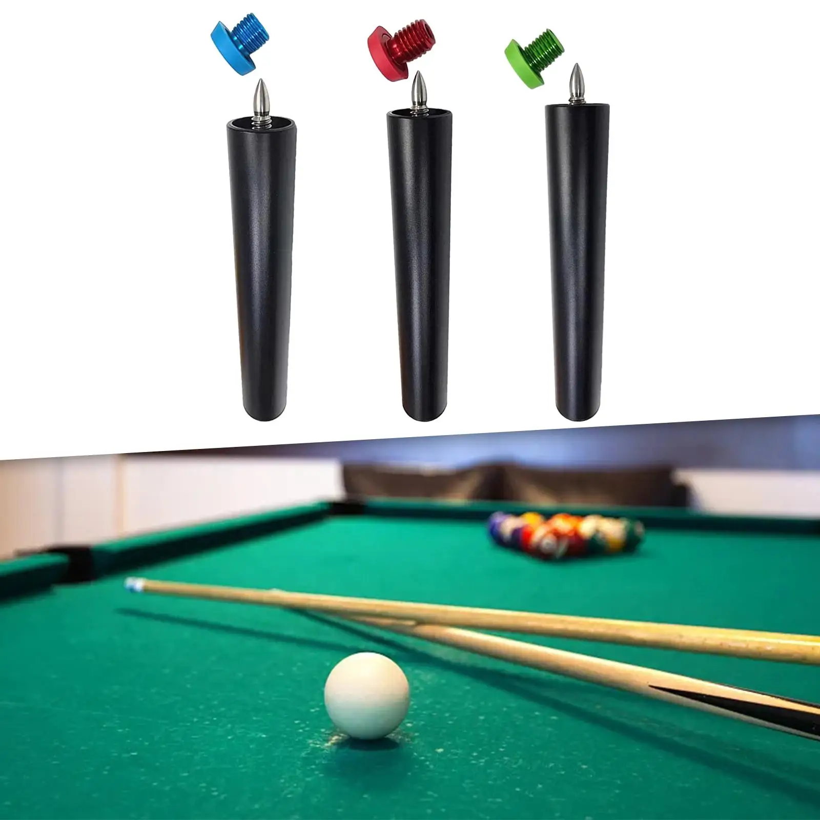 Pool Cue Extender Pool Cue Sticks Extension Compact Length 20cm Cue Lengthener for Billiard Cues Men Women Snooker Athlete Parts