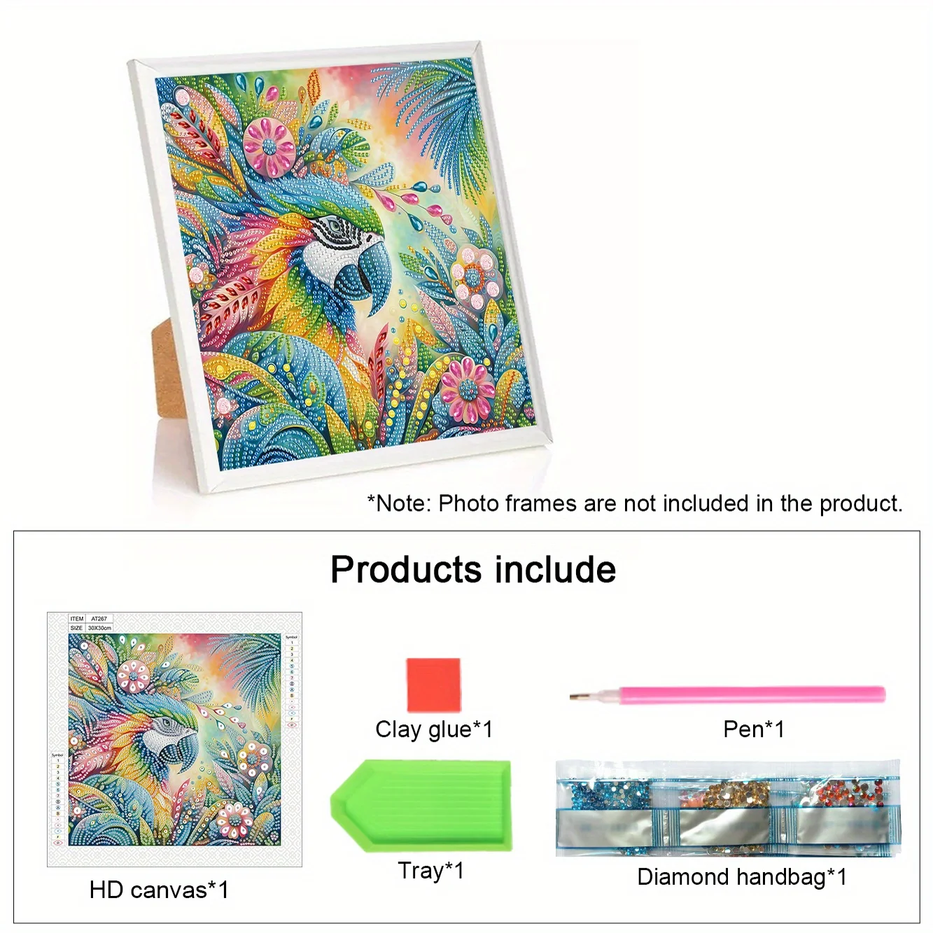 DIY Flowers and Birds 5D Special Shape Diamond Art Kits for Beginners Diamond Art Painting Kits for Home Wall Decoration Gift