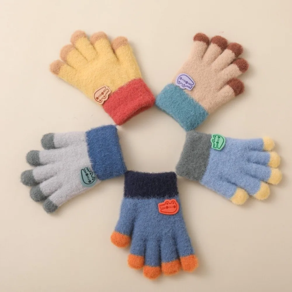 1-5 Years Old Fashion Warm Kids Winter Gloves Coldproof Candy Color Baby Gloves Thicken Windproof Children Mittens Outdoor