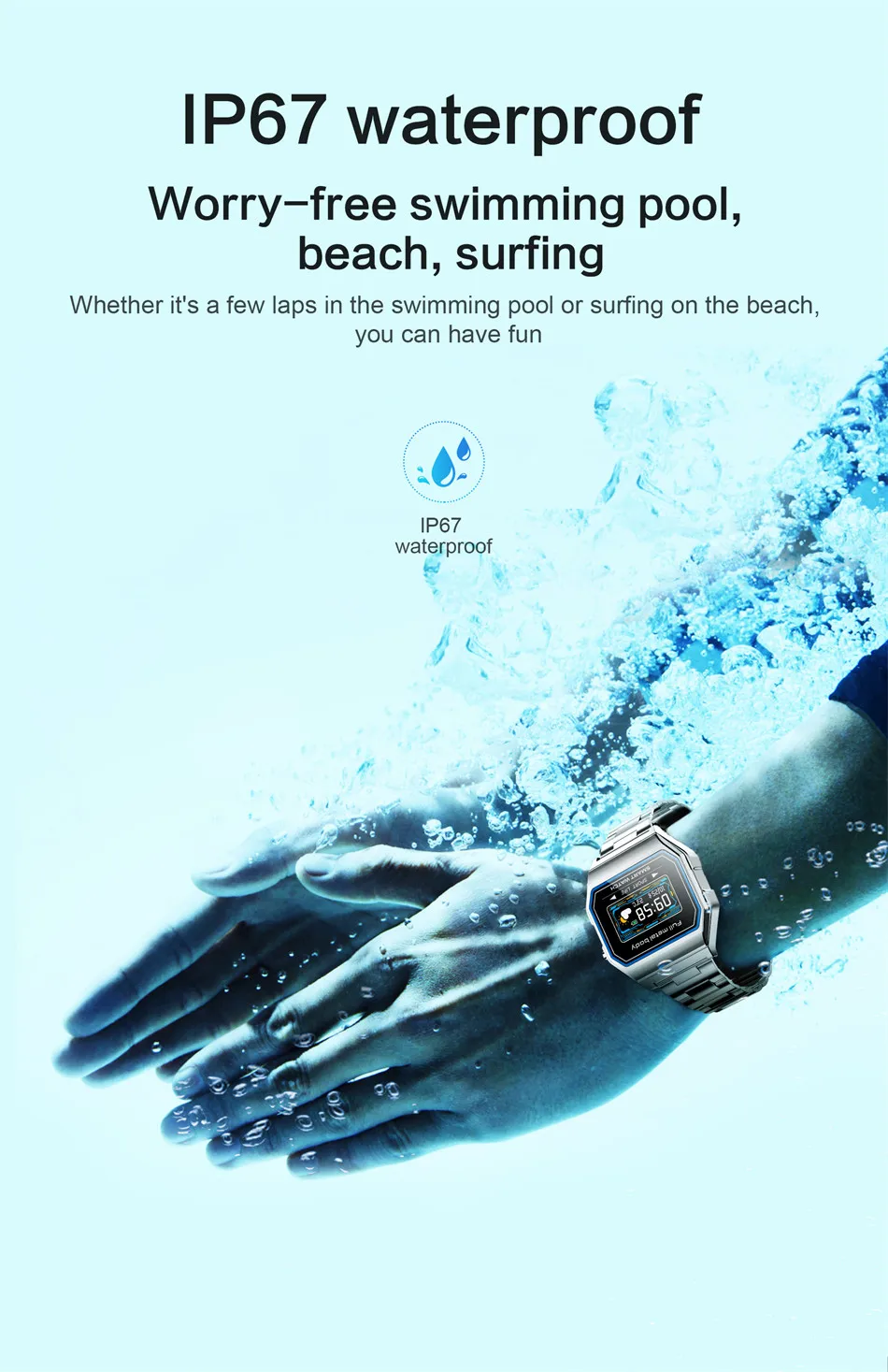 2022 New Call/SMS Reminder Smart Watch Men Single Touch Sport Fitness Tracker IP67 Waterproof Smartwatch Women for Android IOS