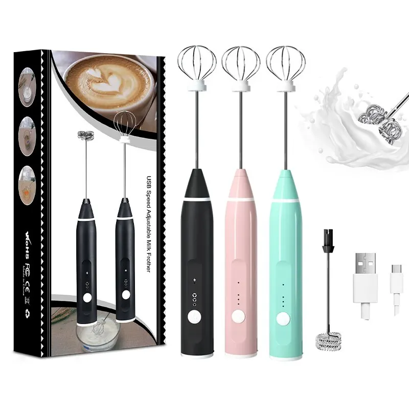 1 PCS Electric Milk Frother Portable Egg Beater USB Rechargeable Handheld Coffee Blender Milk Shaker Mixer Foamer Food Blender 1