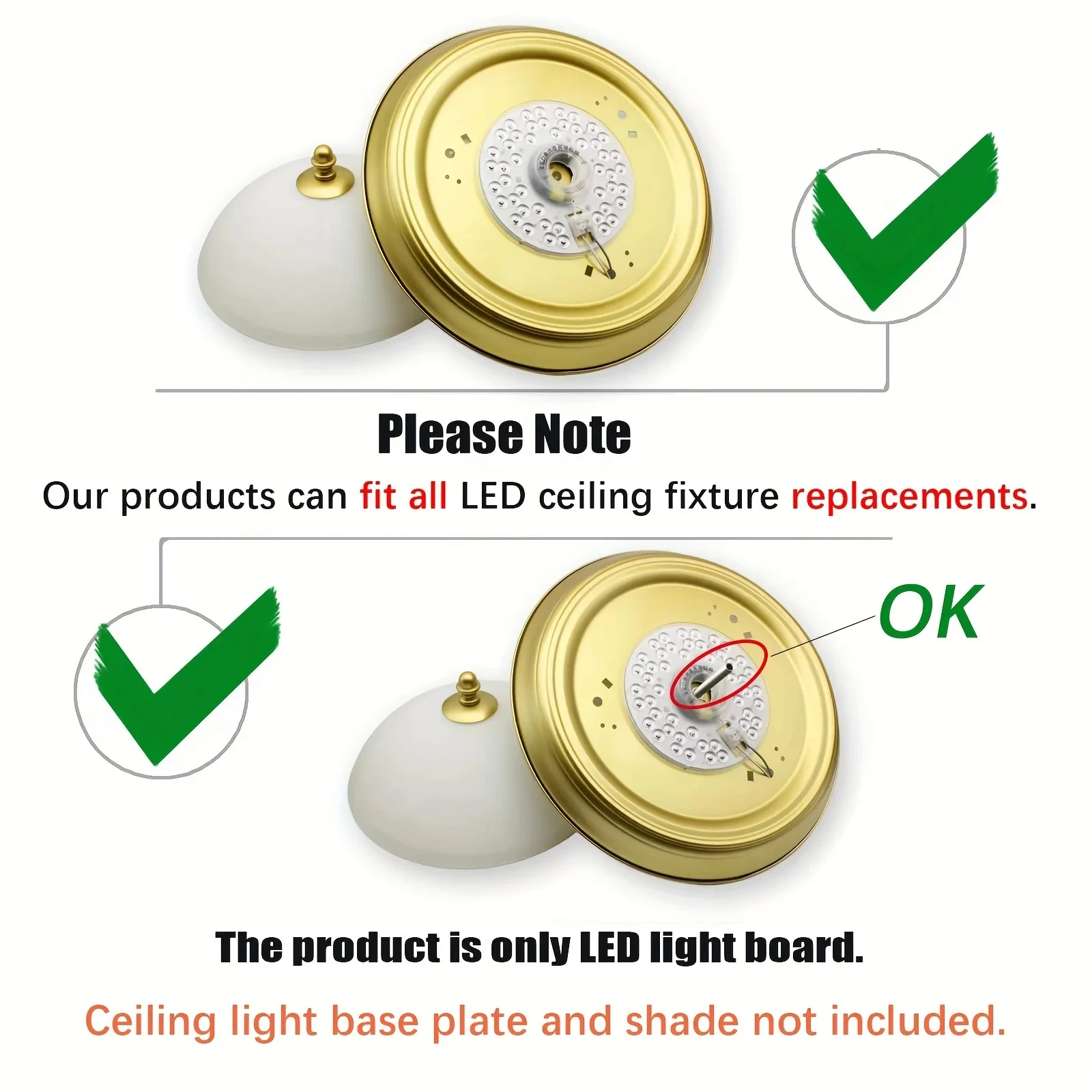 LED Panel Light Ceiling Lights LED Module 220V 110V Ceiling Fan LED Light Kit 20W 40W 60W 100W Round Replacement LED Panel Board 5