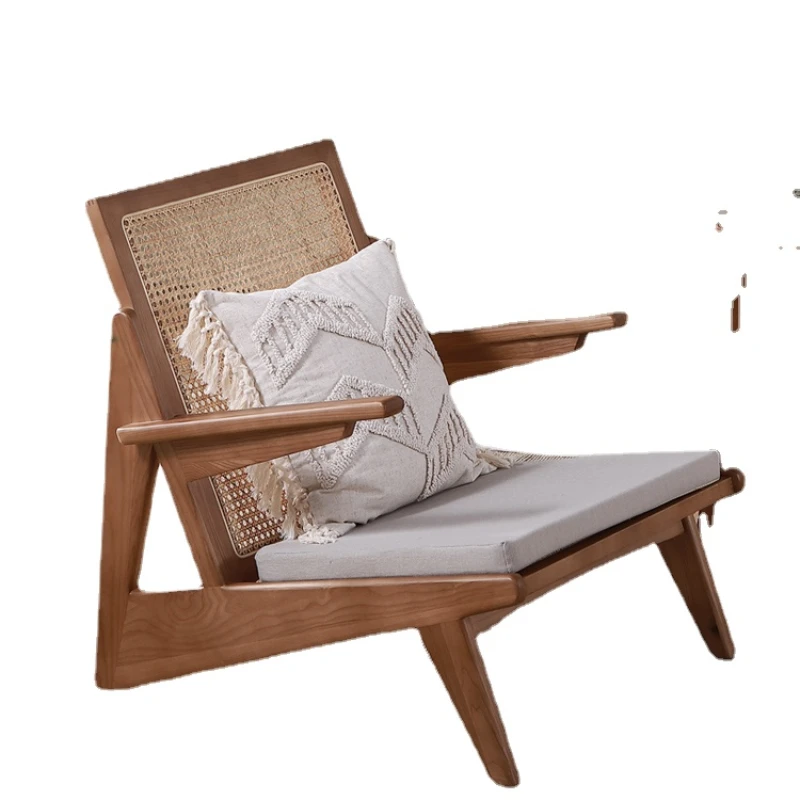 

Hxl Solid Wood Rattan Recliner Chandigar Kangaroo Chair Balcony Leisure Couch