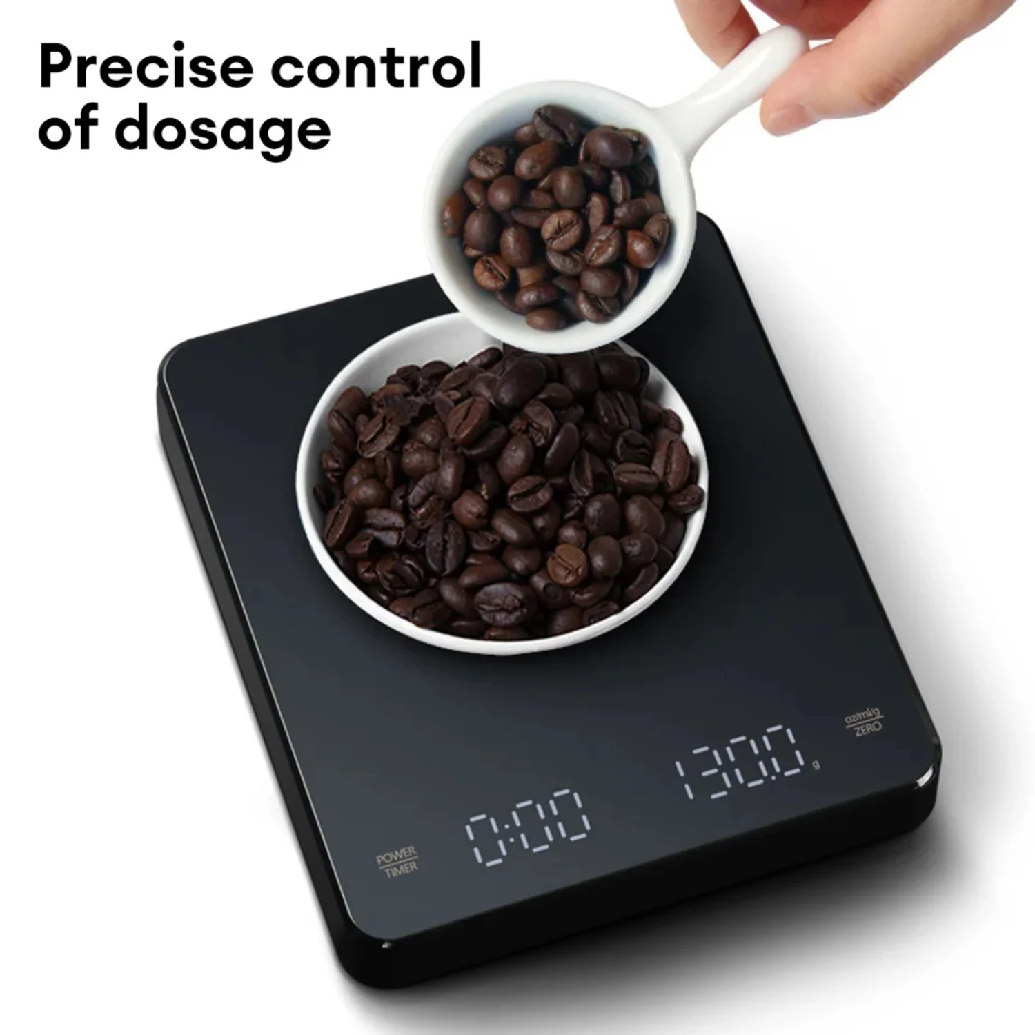 1pc Digital Scale with Timer LED Espresso USB 3kg Max.Weighing 0.1g High Precision Measures in Oz/ml/g Kitchen Scale