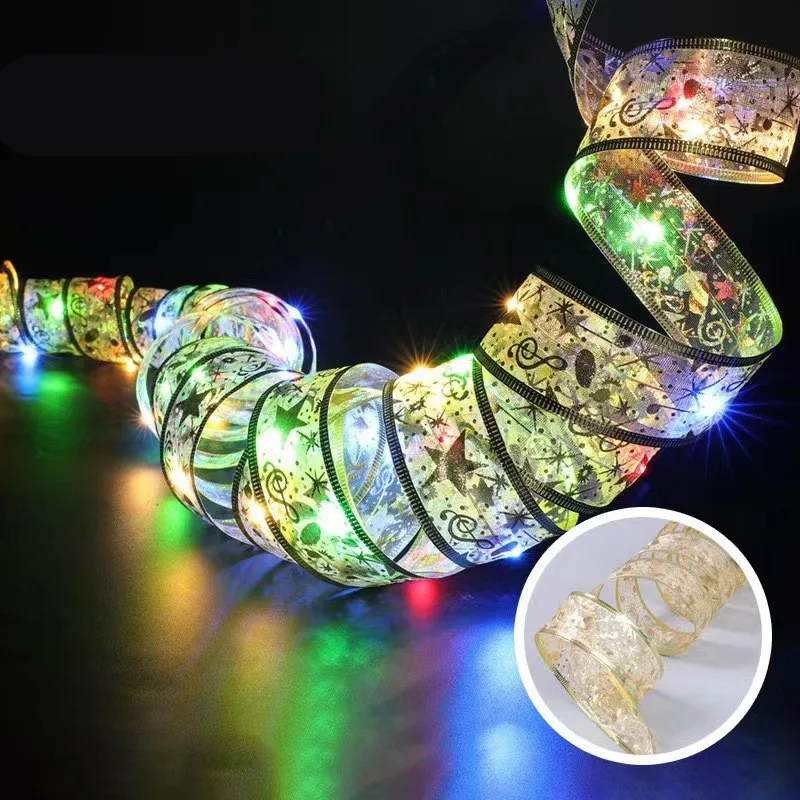 Festive LED Ribbon Fairy Lights Christmas Tree Ornaments