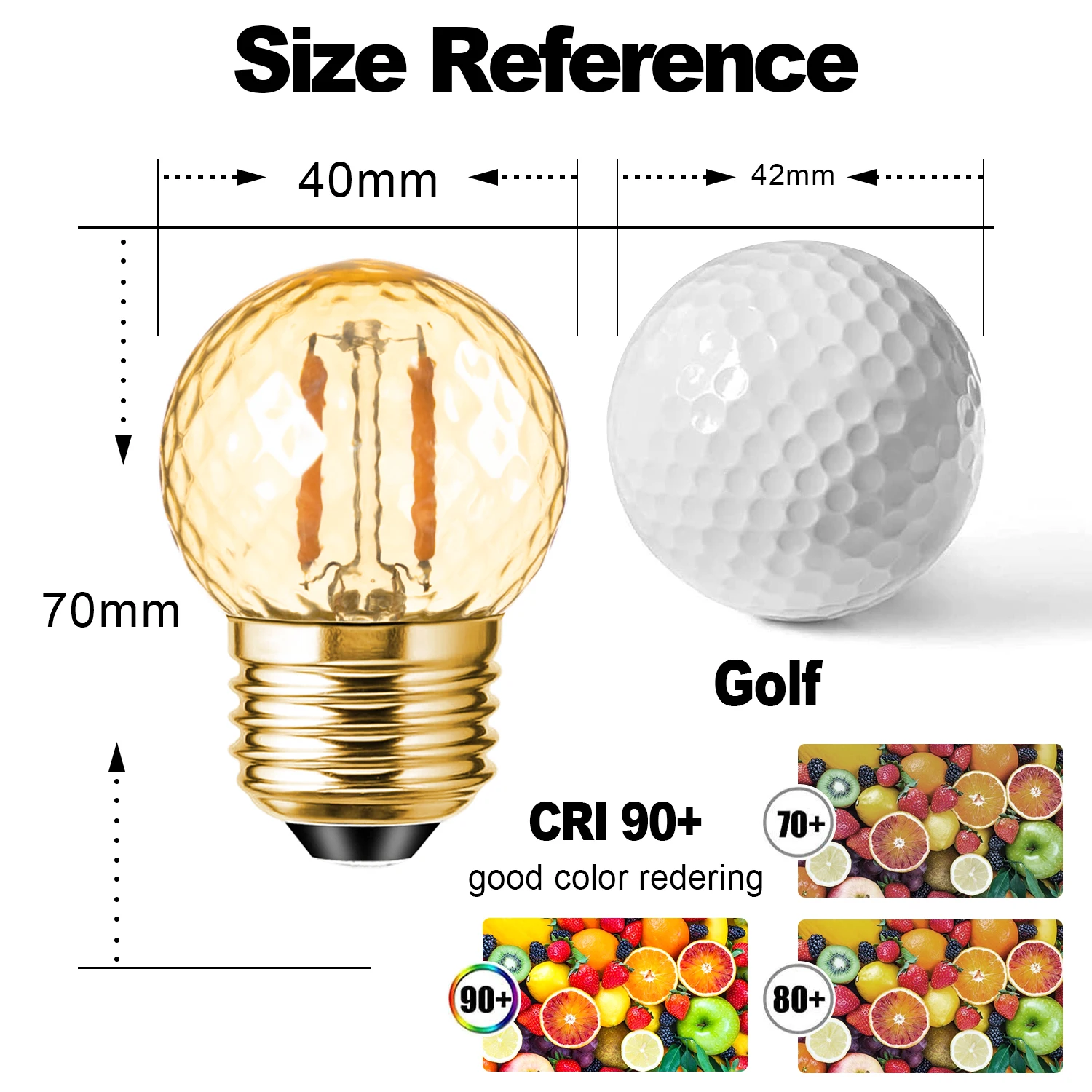 G40 Amber Led E27 Bulb Warm Light 220V E27 1W Replaceable Dimmable Vintage Indoor Outdoor Decoration Wedding Christmas Lights