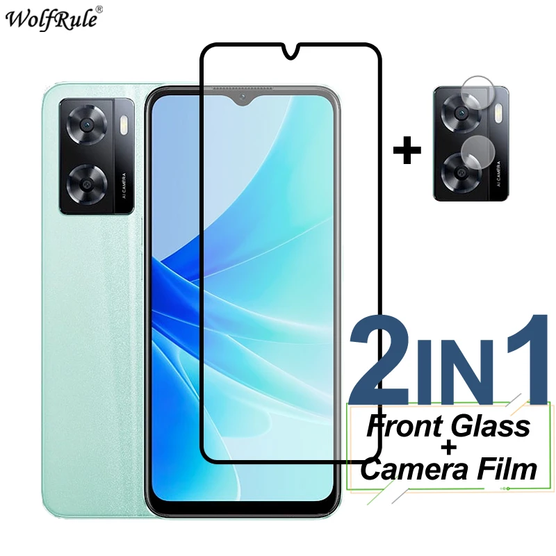 

Full Cover Tempered Glass For OPPO A57S A57 A56S A58 A58X A1X A77 A56 A55 A54S Screen Protector Protective Camera Film OPPO A57