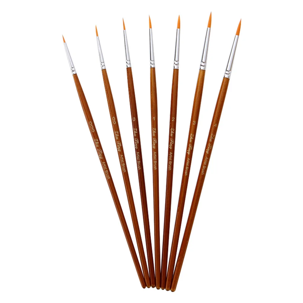 

7Pcs Fine Detail Brush Set Miniature Painting Brush Set for, Watercolor, Oil,, Nail, Drawing