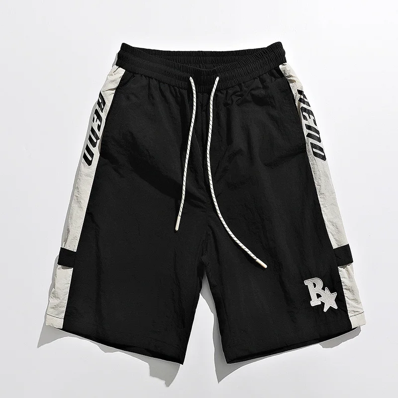 High Street Men's Shorts Summer Patchwork Trendy Style Wide Leg Pants Sweatpants Harajuku Joggers Basketball Sports Casual Pants