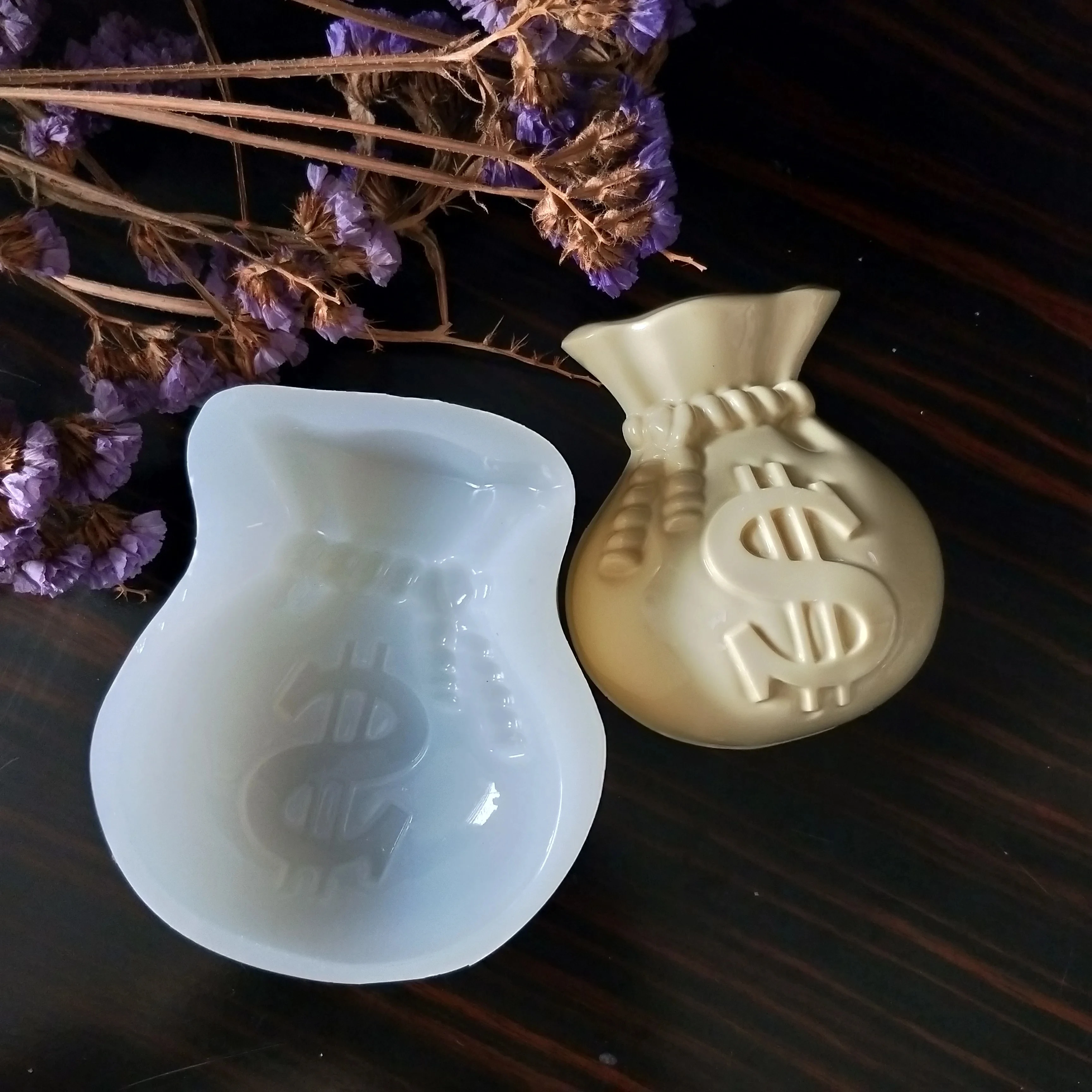 A0065 Silicone Cetakan Uang Tas Sabun Cetakan Gesso Cokelat Lilin Cetakan Fondente Cetakan Dompet Dompet Tanah Liat Resina Ramah