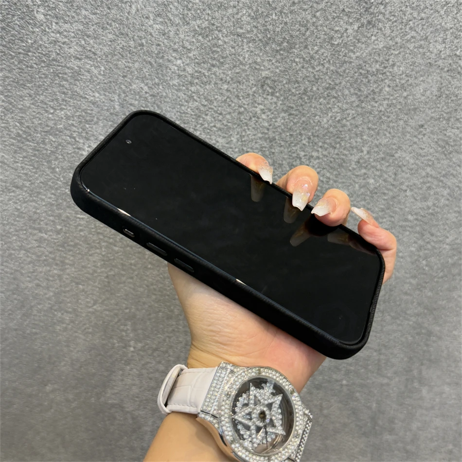 Magnetic Orange Flannel Fabric Case with Alloy Lens Cover