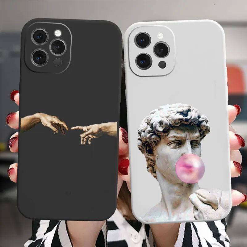 Art Fresco Michelangelo Creation of Adam Phone Case For iPhone 14 MIni