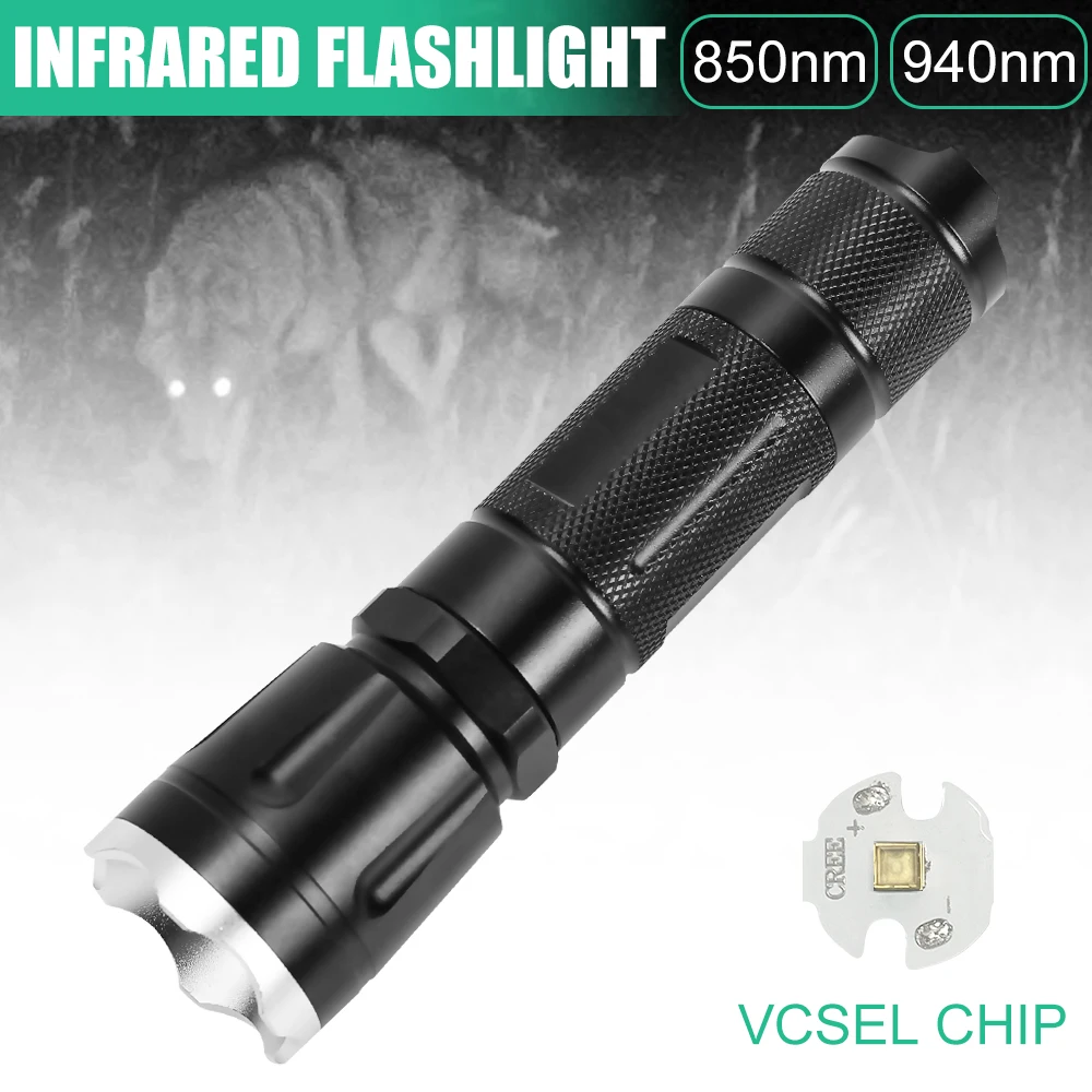 

5W 850nm/940nm Mini VSCEL Infrared Flashlight Zoomable IR Torch Infrared Illuminator for Night Vision Scope Hunting Flashlight