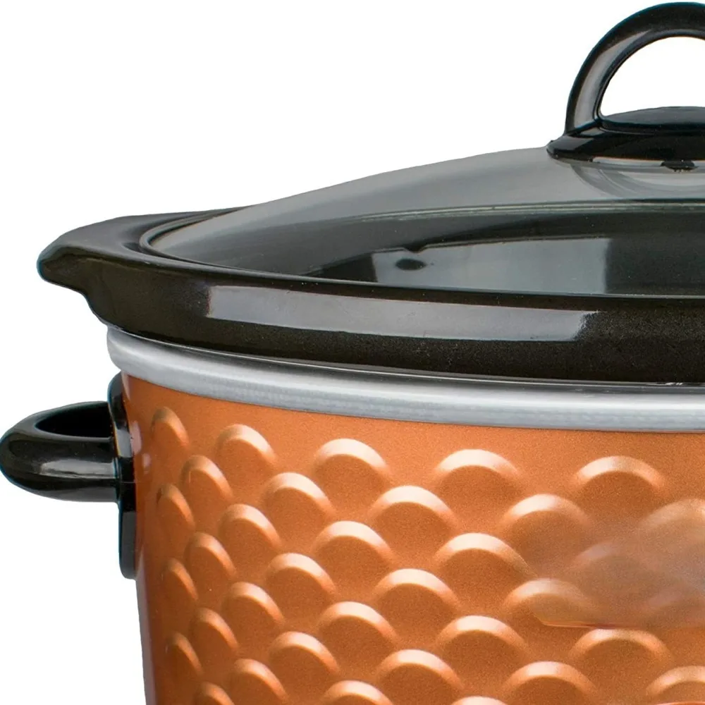 Scallop pattern 4.5 quart copper slow stew pot, kitchen appliances, household appliances, cooking, free transportation 3