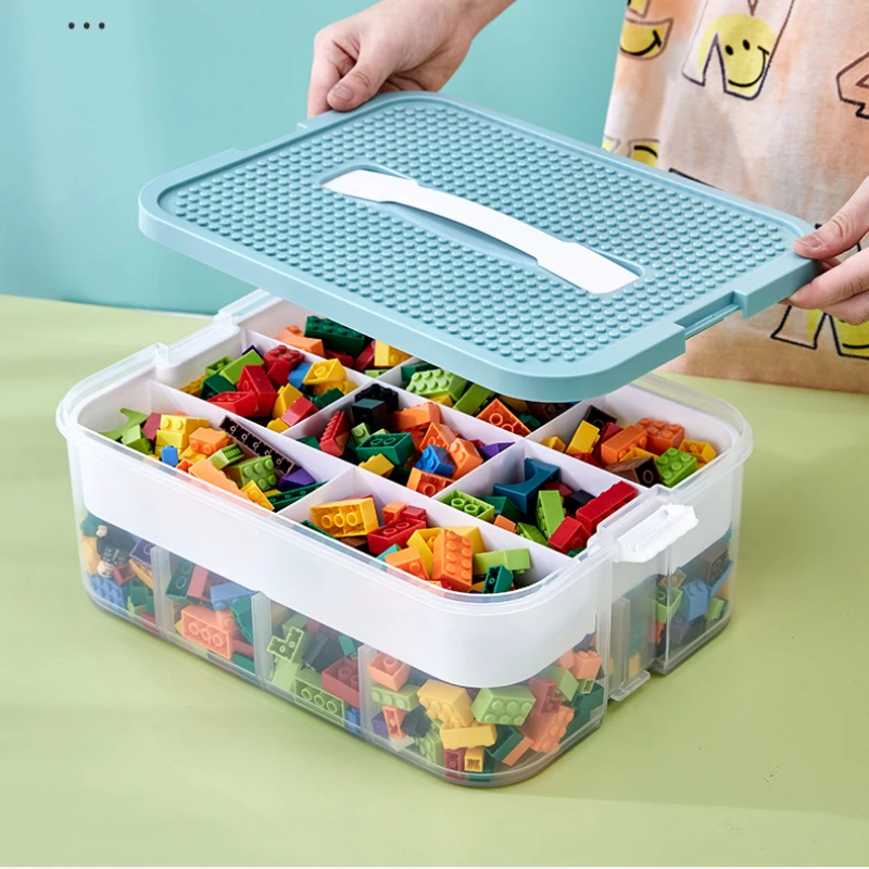 1/2 layers Kids Building Blocks Storage Box Toy Organizer Container Dividers  Removable Lids Sundries Organizador Rangement - AliExpress