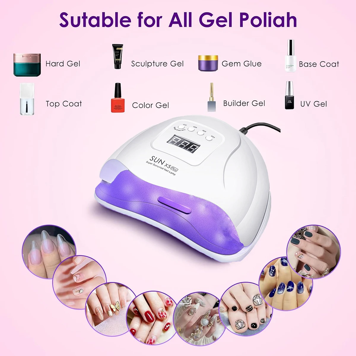 Nail Lamp LED UV Lamp for Curing Gel Polish Motion Sensing Manicure Pedicure Salon Tool