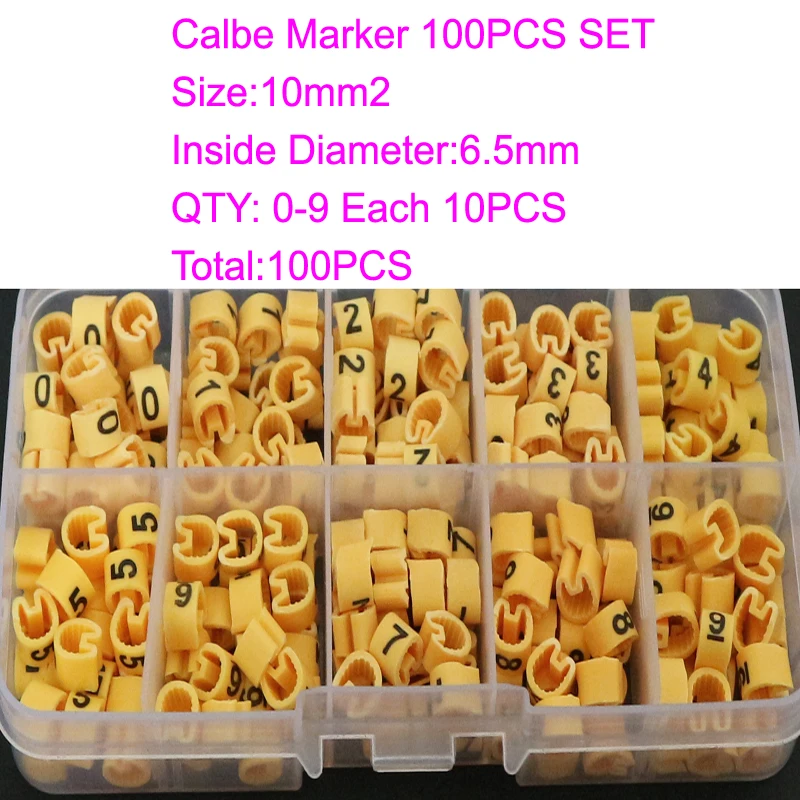 Cable Marker 10 Trellis 0.5 0.75 1.0 1.5 2.5 4.0 6.0 10.0 16 25 35mm2 PVC Tubing 0-9 Different Number Kits Terminal