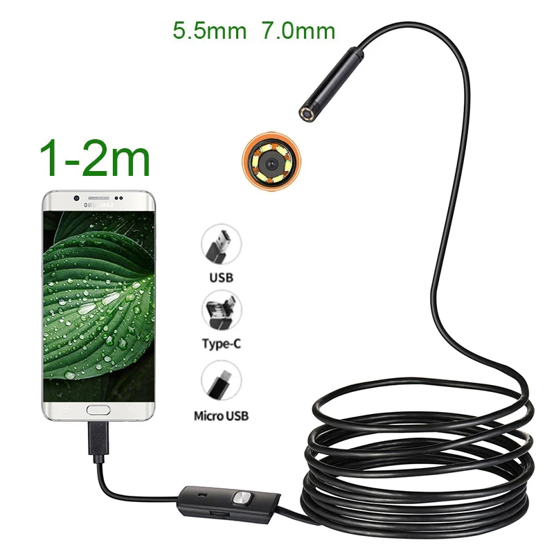 Waterproof Endoscope Camera with 6 LEDs for Android and PC
