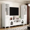Entertainment Center Wall Unit with Bookshelves for TVs , Stable & Durable Multifunctional TV Stand Media Console Table 1