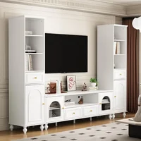 Entertainment Center Wall Unit with Bookshelves for TVs , Stable & Durable Multifunctional TV Stand Media Console Table 1