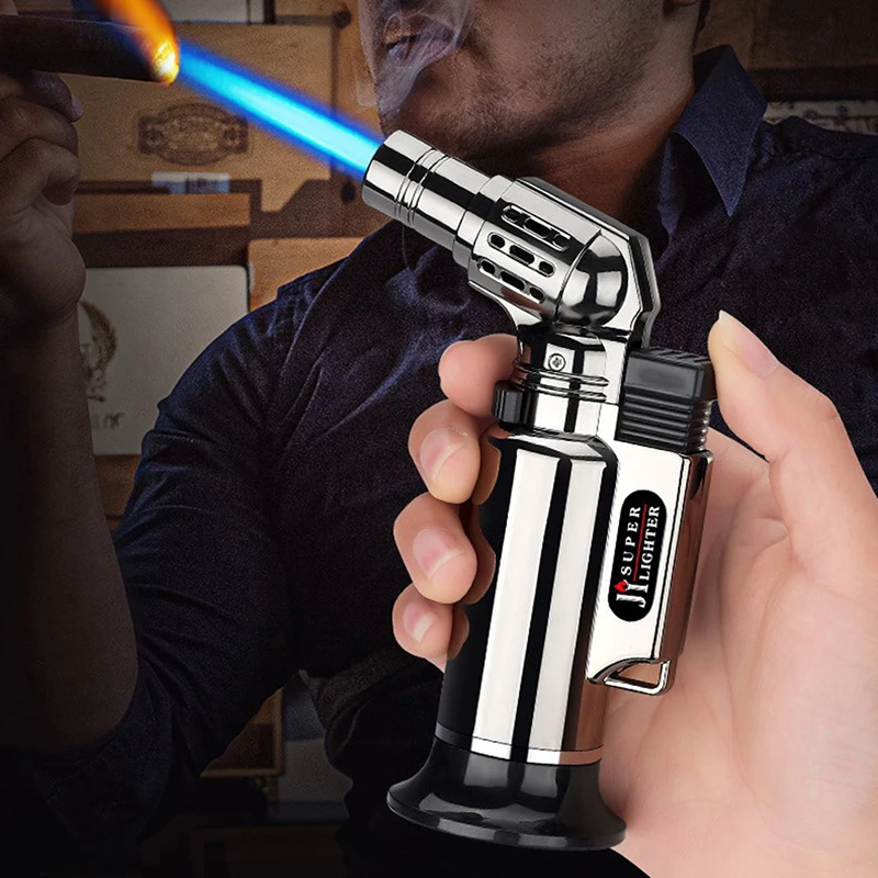 Metal Windproof Turbo Gas Lighters Smoking Accessories Kitchen Cooking Jewelry Welding Cigarettes Lighters Gadgets Without Gasx1