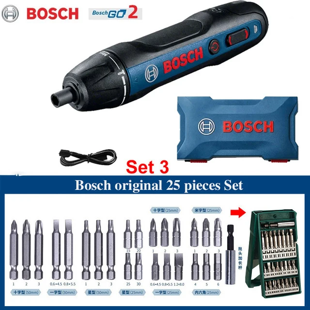 Bosch-Jeu de tournevis électriques sans fil Go2, perceuse électrique,  outils électriques Go, aste, automatique, 3.6V, original