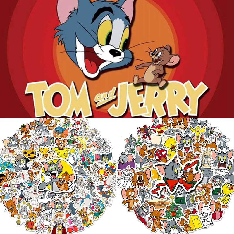 

25PCS/50PCS Tom and Jerry Sticker Anime Figure Toodles Galore Spike Laptop/skateboard No-repeat Waterproof Stickers Wholesale