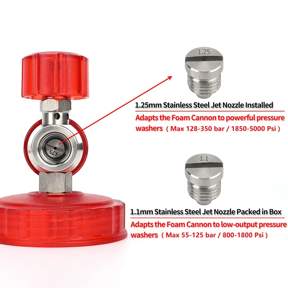 Pressure Washer Stainless Steel Snow Foam Lance Foam Cannon Foam Nozzle for Karcher Bosche Bort Huter Nilfisk Stihl Lavor 2