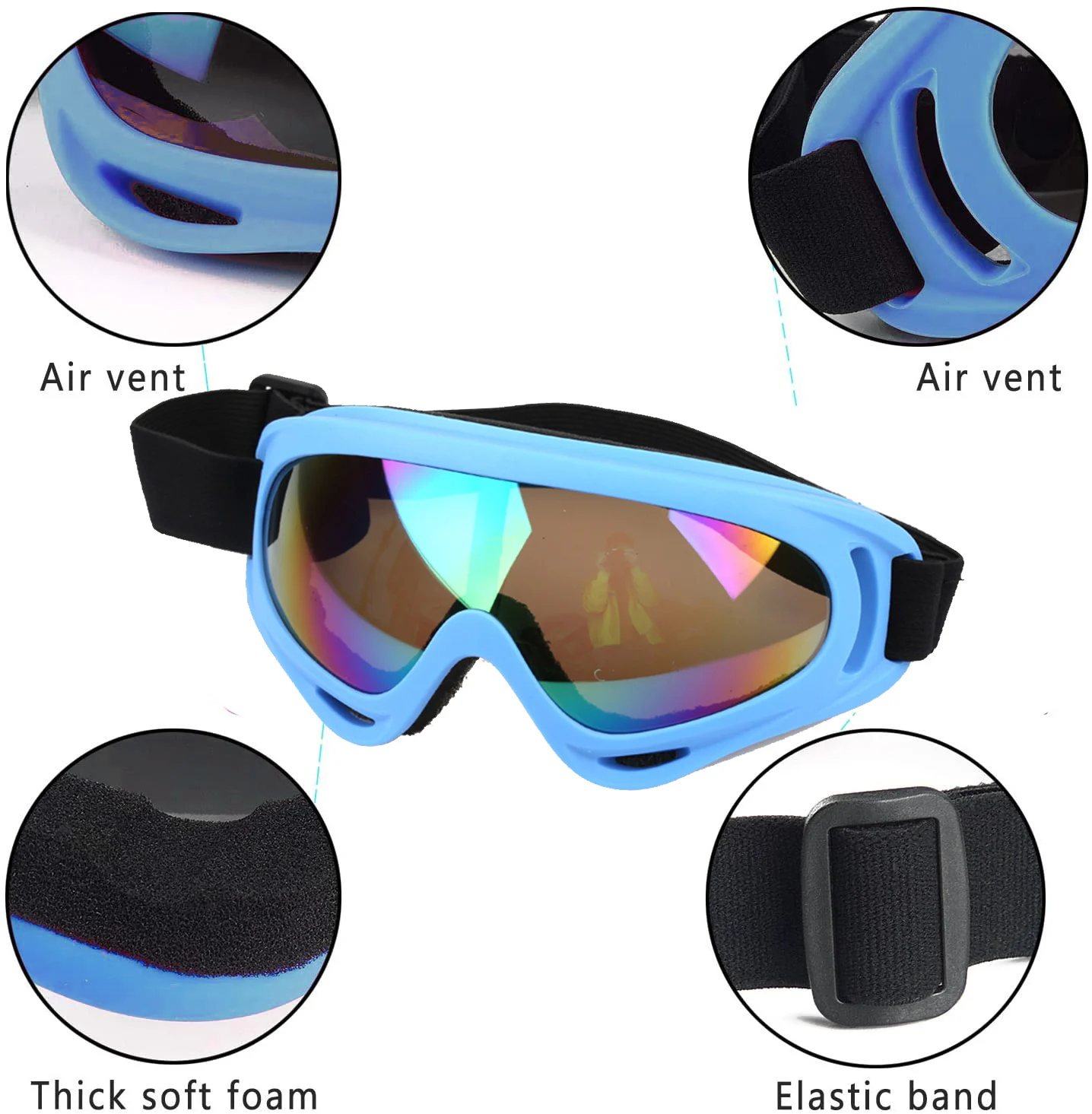 Colorful frame multi-color ski glasses X400 anti ultraviolet and windproof sports ski glasses snow goggles 2