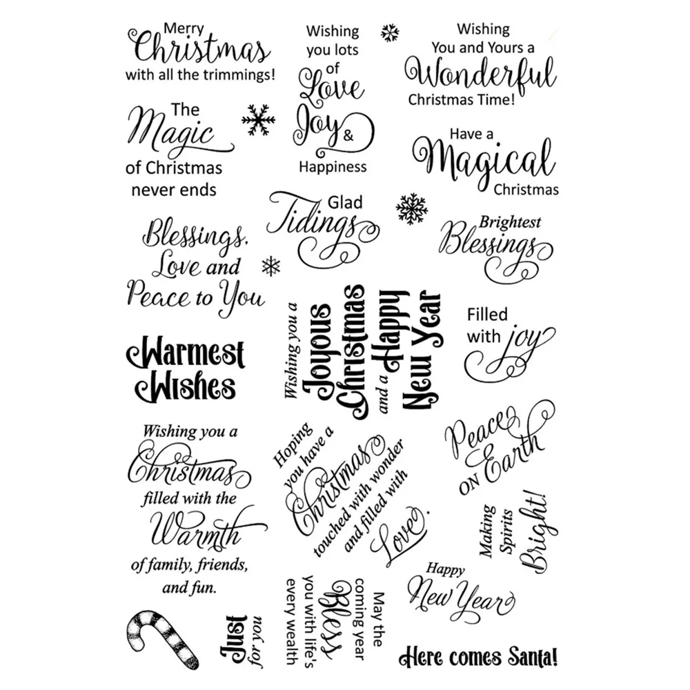 Christmas Sayings Transparent Clear Silicone Stamp/Seal for DIY Scrapbooking/photo album Decorative clear stamp