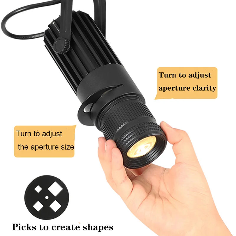 Track Light Adjustable Focus Spotlight Strip Stage Camera COB Ceiling Light Projection Display Mural Background Wall Lighting 4