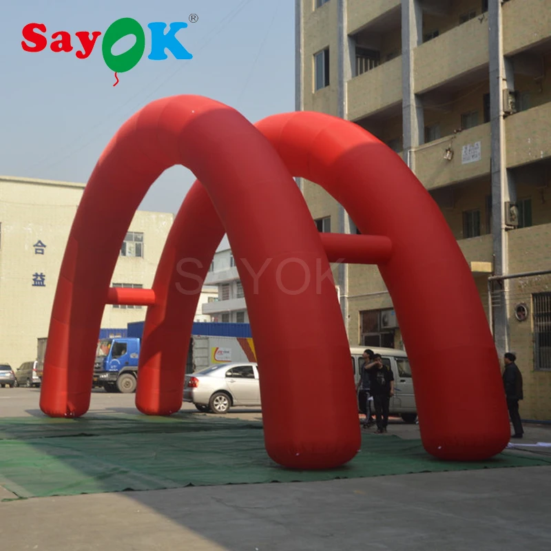 

SAYOK Giant Red Inflatable Arch with Air Blower Inflatable Archway for Race Outdoor Advertising Commerce