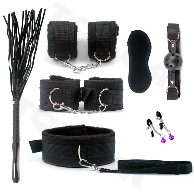 Sex Bondage Gear Handcuffs Sex Games Whip Gag Toy Kit BDSM Sex Toys for  Couples