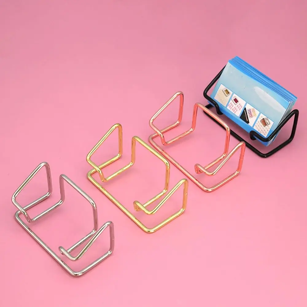 금속 명함 홀더 미니멀리스트 다기능 명함 스탠드 녹슬지 않는 공간 절약형 카드 정리함 호텔 리셉션