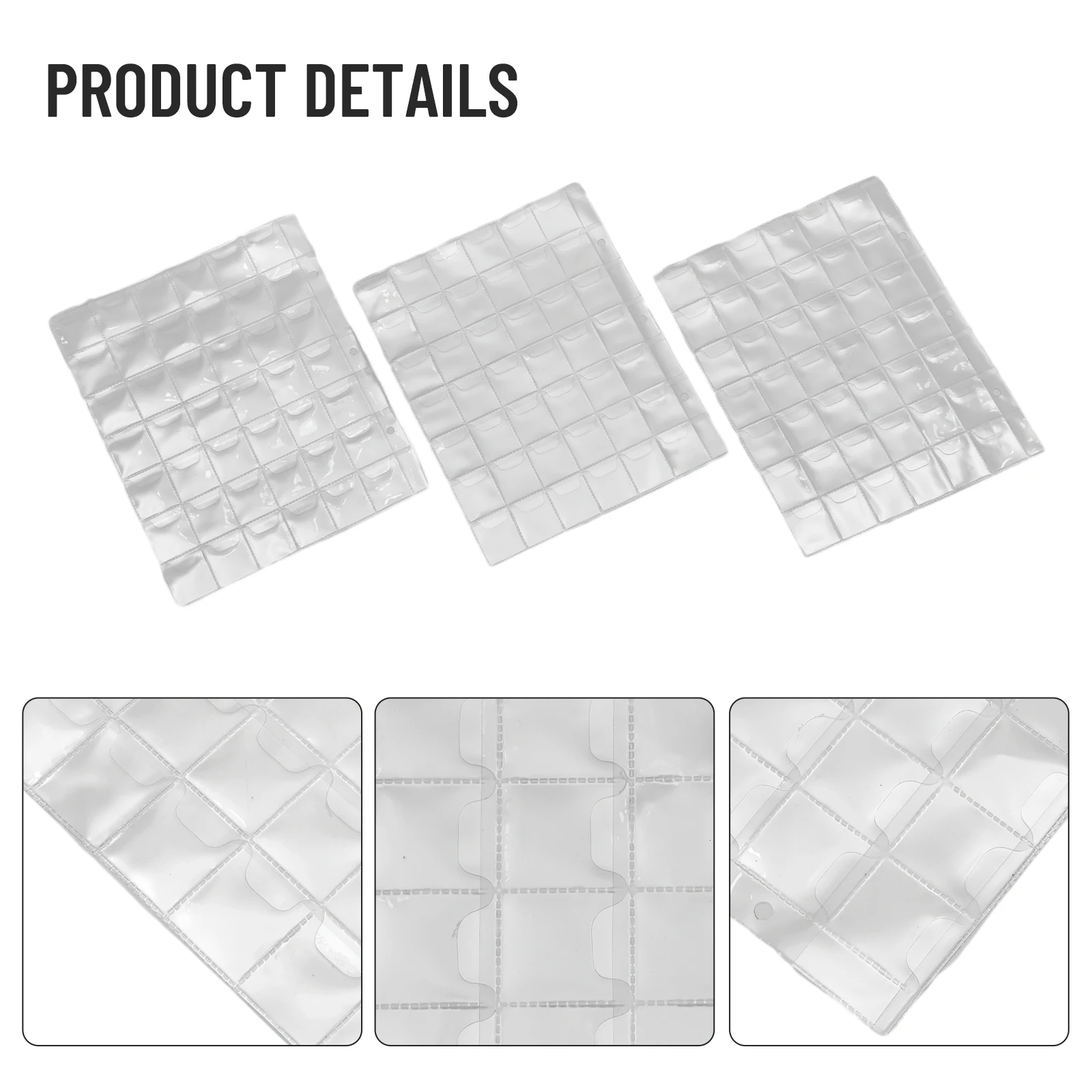 28*28mm Coin Pages Collectors Album Supplies Holders 42 Pockets Clear Plastic Protectors Sheets 7 cm PVC 10Pcs