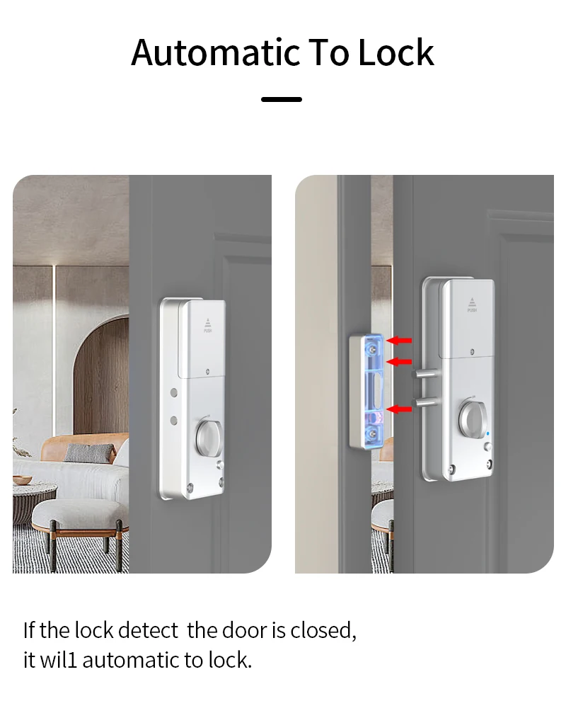 Tuya Smart Door Lock Indoor Invisible Wood Door Magnetic Lock IC Card APP Remote
