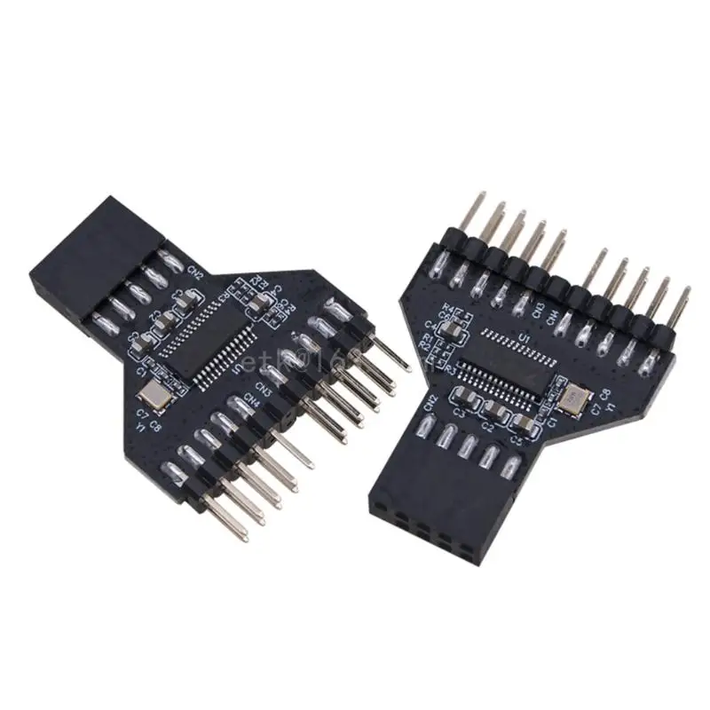 USB 2.0 9핀 스플리터 마더보드 USB 9핀 헤더 1-2 확장 어댑터