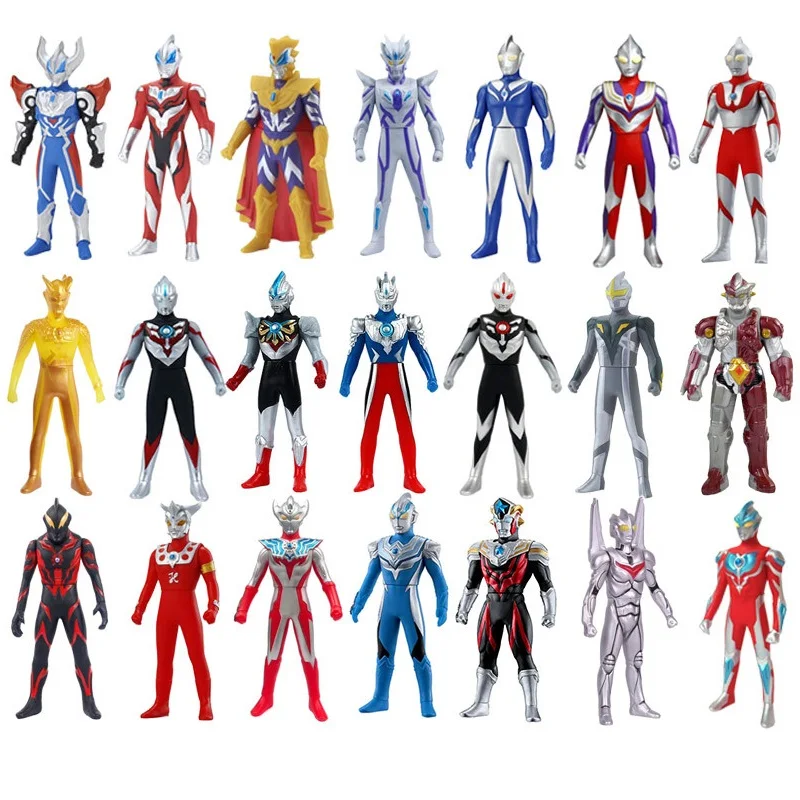 4pcs 13cm Soft Rubber Ultraman Ace Rosso Blu Belial Ginga Victory Gaia Action figure model Collection Toys Boys Gifts |