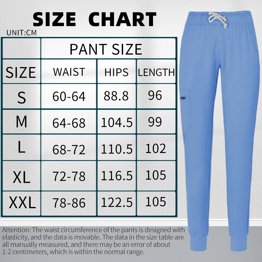 Medical Scrubs Uniforms Bottoms Nursing Scrubs Pants Women Men Elastic Work Uniforms Trousers Hospital Nurse Workwear Only Pants