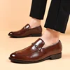 Business Casual Large Size Men's Shoes 2025 New Style Pointed Toe Leather Shoes Comfortable Rubber Sole Spring Autumn Wear
