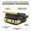 Elite 7-in-1 Multi-Function Contact Grill & Griddle, Healthy Ceramic Nonstick Aluminum, Grill & Waffle Plates, Adjustable Shade 4