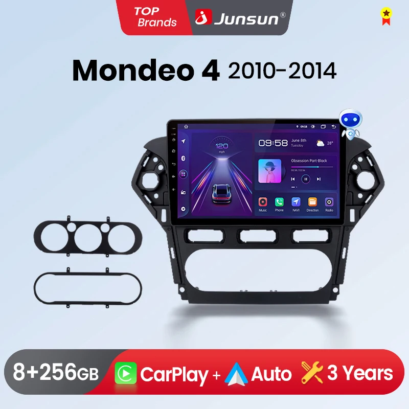 Junsun kabelloses carplay android auto radio für ford mondeo 4 mk4 2012-2015 auto intelligente systeme rds bt dsp 2 din autoradio