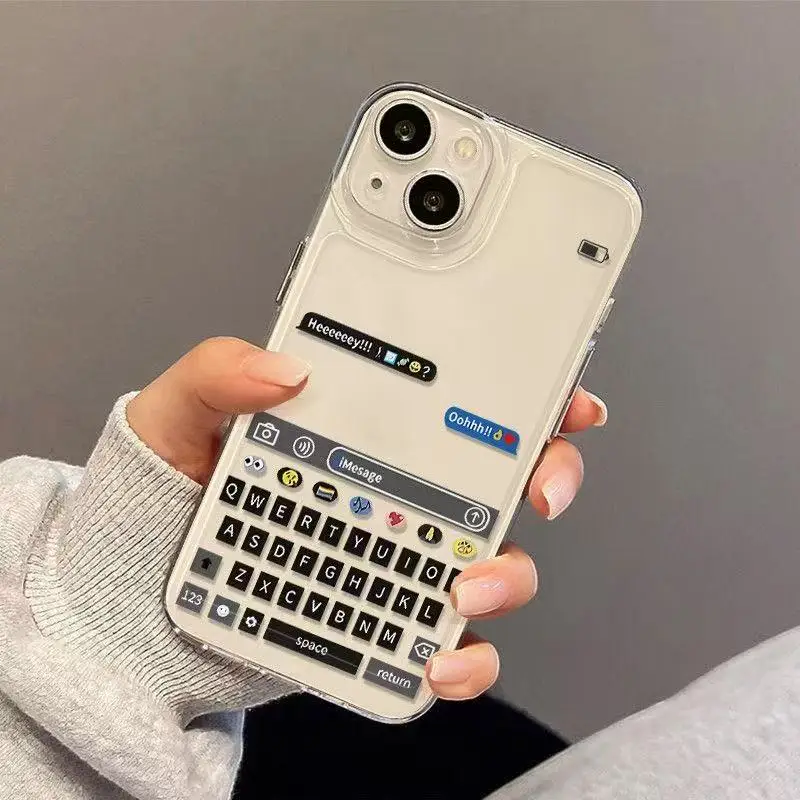 Creative Keyboard Design Dustproof Transparent Phone Case Cover