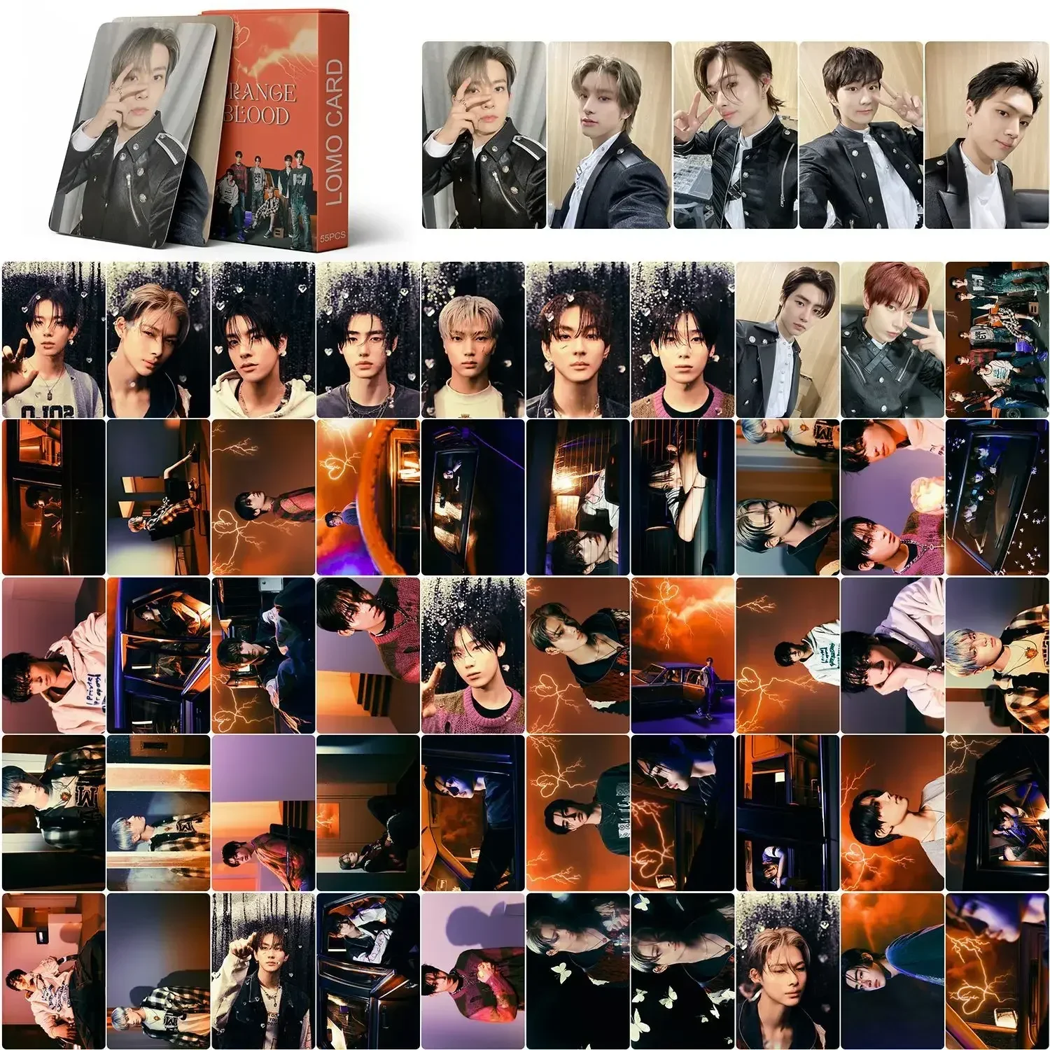 55Pcs/Set Kpop ORANGE BLOOD New Album E Group Lomo Cards E Photocards JUNGWON JAY Photo Cards lomo cards album cards